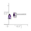 14k White Gold 5x3mm Pear Amethyst Post Earrings