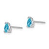14k White Gold 5x3mm Pear Blue Topaz Post Earrings