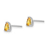 14k White Gold 5x3mm Pear Citrine Stud Earrings