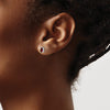 14k White Gold 5x3mm Pear Garnet Post Earrings