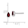 14k White Gold 5x3mm Pear Garnet Post Earrings