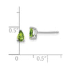 14k White Gold 5x3mm Pear Peridot Post Earrings