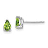 14k White Gold 5x3mm Pear Peridot Post Earrings