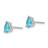 14k White Gold 6x4mm Pear Blue Topaz Post Earrings