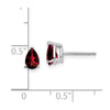 14k White Gold 6x4mm Pear Garnet Post Earrings