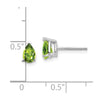 14k White Gold 6x4mm Pear Peridot Post Earrings