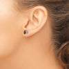 14k White Gold 6x4mm Pear Smoky Quartz Post Earrings