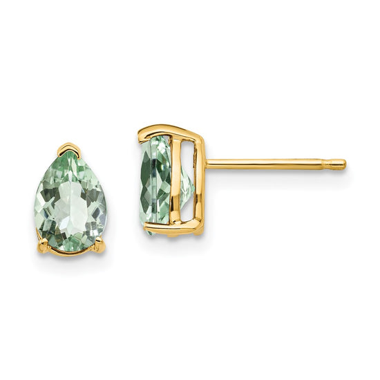 14k Pear Gemstone Earrings