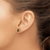 14k 7x5mm Pear Checker-Cut Smoky Quartz Post Earrings