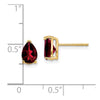 14k 7x5mm Pear Garnet Post Earrings