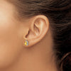 14k White Gold 7x5mm Pear Citrine Post Earrings