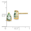 14k 8x5mm Pear Green Quartz Post Earrings