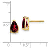 14k 8x5mm Pear Garnet Post Earrings