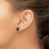 14k White Gold 8x5mm Pear Garnet Post Earrings