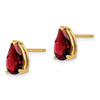 14k 9x6mm Pear Garnet Post Earrings