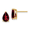14k 9x6mm Pear Garnet Post Earrings