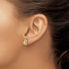 14k White Gold 9x6mm Pear Citrine Post Earrings