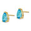 14k 10x7mm Pear Blue Topaz Post Earrings