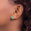14k 10x7mm Pear Blue Topaz Post Earrings