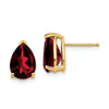 14k 10x7mm Pear Garnet Post Earrings