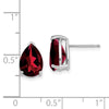 14k White Gold 10x7mm Pear Garnet Post Earrings