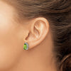 14k White Gold 10x7mm Pear Peridot Post Earrings