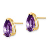 14k 12x8mm Pear Amethyst Stud Earrings