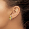 14k White Gold 12x8mm Pear Citrine Stud Earrings
