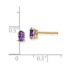 14k 5x3mm Oval Amethyst Post Earrings