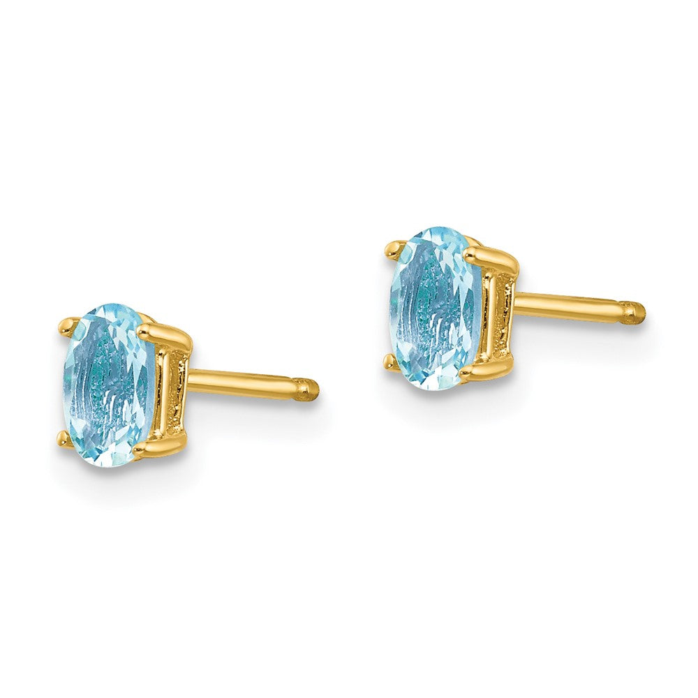 14k Oval Gemstone Earrings. -B Styles