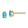 14k 5x3mm Oval Blue Topaz Post Earrings
