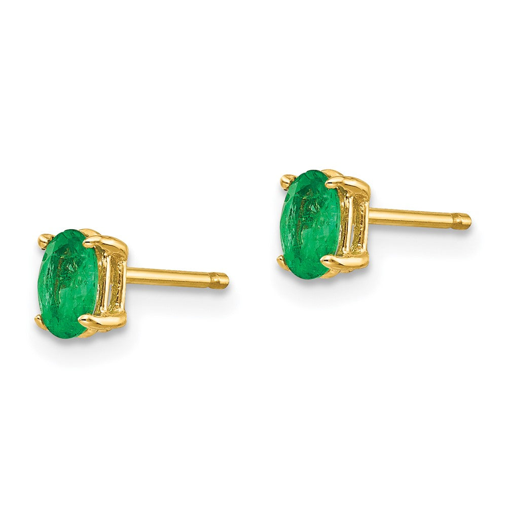 14k Oval Gemstone Earrings. -B Styles
