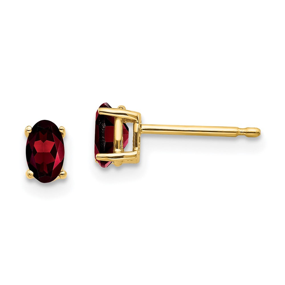 14k Oval Gemstone earring