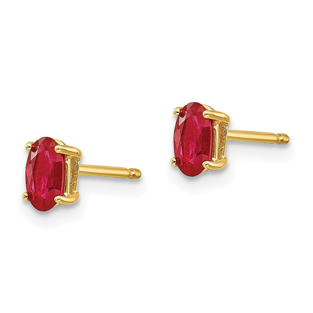 14k Oval Gemstone Earrings. -B Styles
