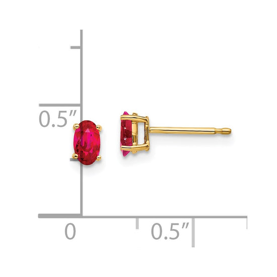 14k Oval Gemstone Earrings. -B Styles