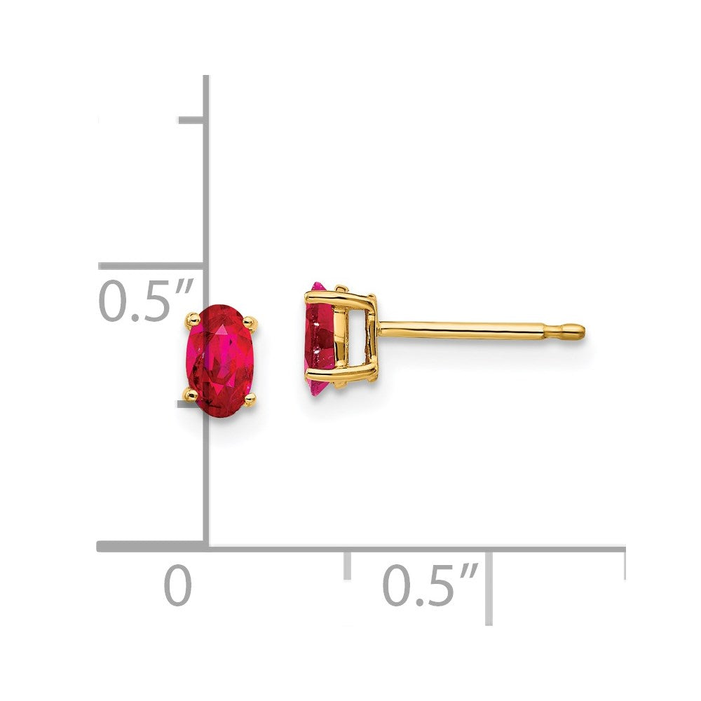 14k Oval Gemstone Earrings. -B Styles