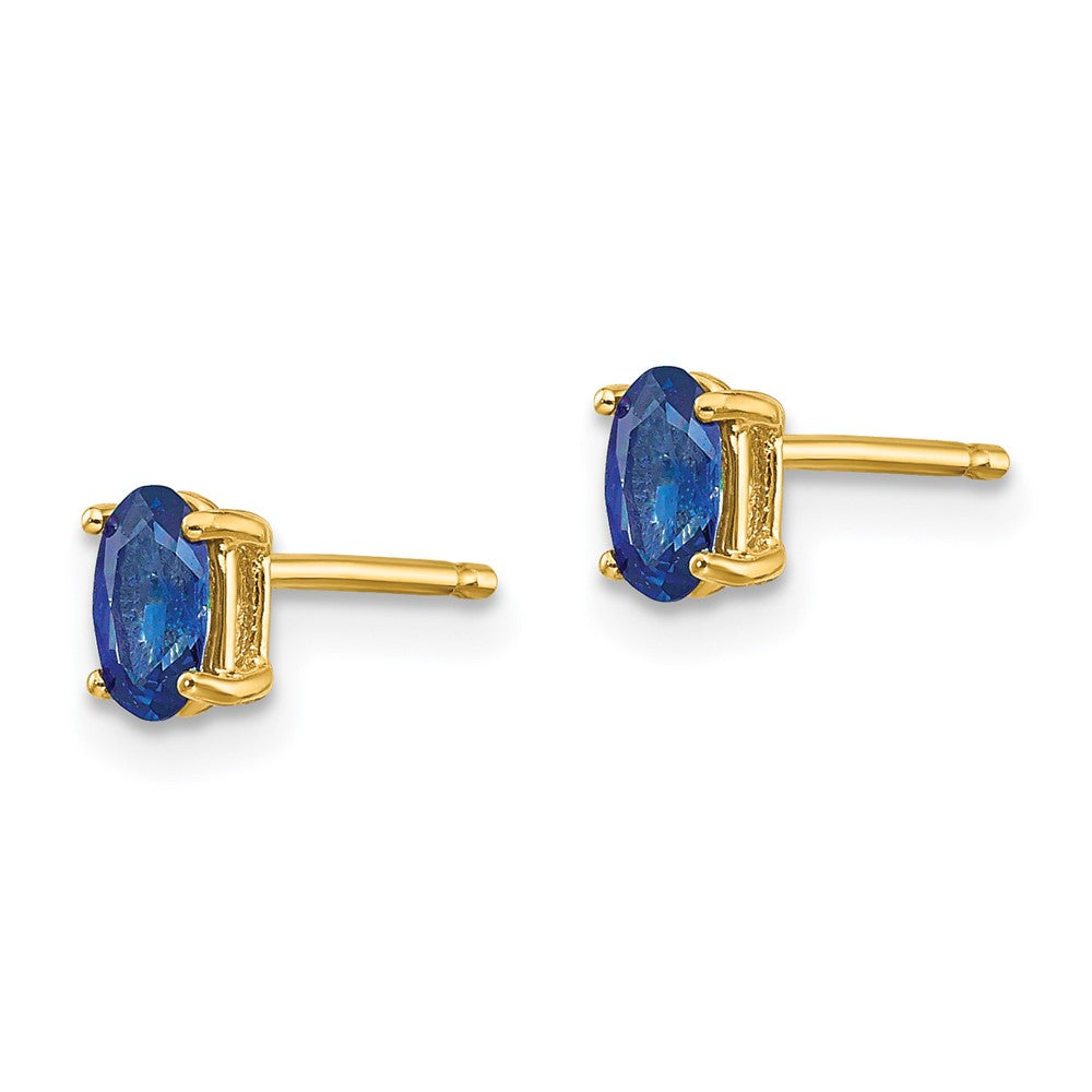 14k Oval Gemstone Earrings. -B Styles