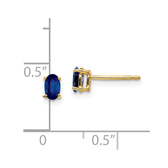 14k Oval Gemstone Earrings. -B Styles