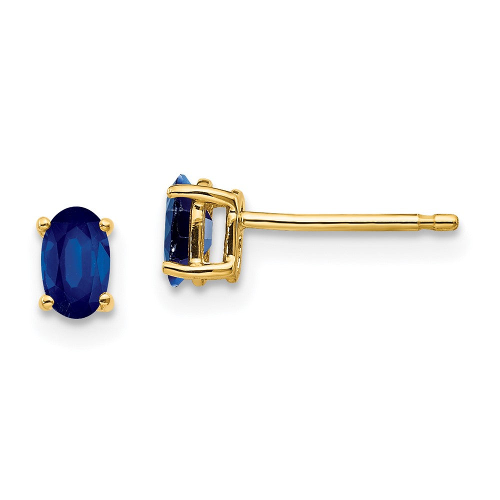 14k Oval Gemstone Earrings. -B Styles
