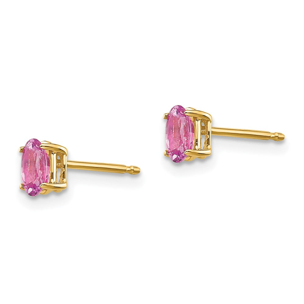14k Oval Gemstone Earrings. -B Styles