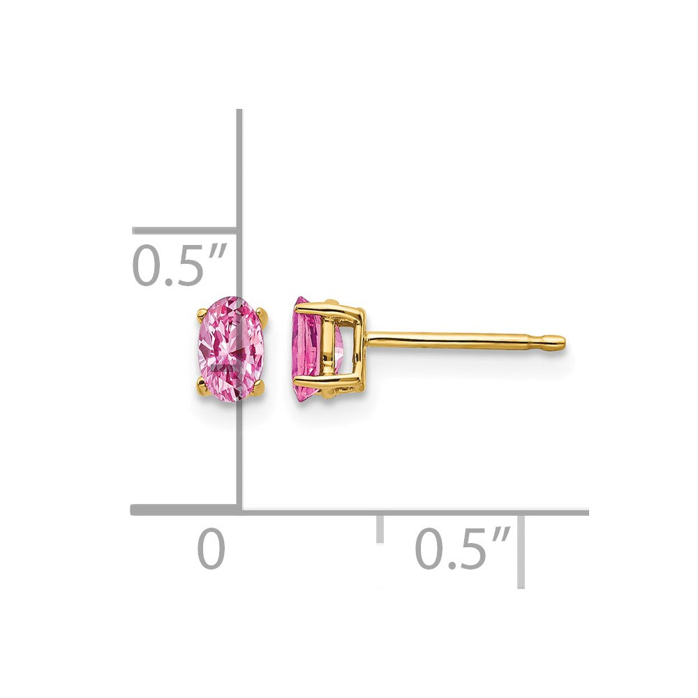 14k Oval Gemstone Earrings. -B Styles