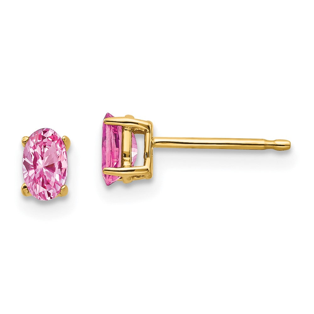 14k Oval Gemstone Earrings. -B Styles