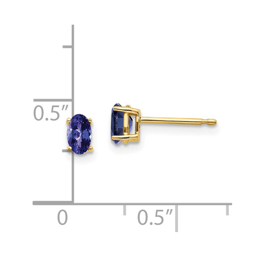 14k Oval Gemstone Earrings. -B Styles