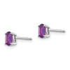 14k White Gold 5x3mm Oval Amethyst Post Earrings