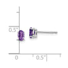 14k White Gold 5x3mm Oval Amethyst Post Earrings