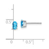 14k White Gold 5x3mm Oval Blue Topaz Post Earrings