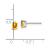 14k White Gold 5x3mm Oval Citrine Post Earrings
