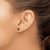 14k White Gold 5x3mm Oval Garnet Post Earrings