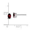 14k White Gold 5x3mm Oval Garnet Post Earrings