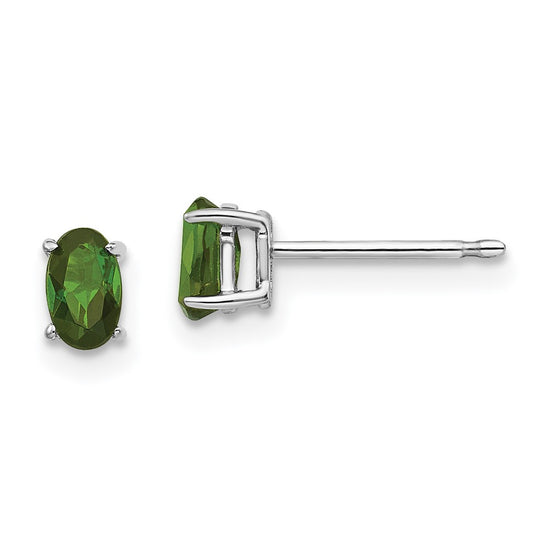 14k Oval Gemstone Earrings. -B Styles